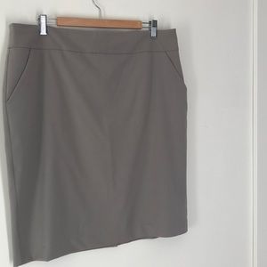 Eileen Fisher Sz 16 Taupe Lined Pencil Skirt